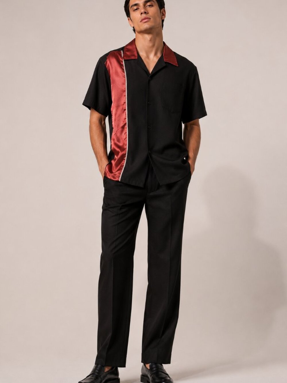 Vgt 'High Life by DaVinci' Flaming Dice Rockabilly Retro Hipster Bowling Shirt